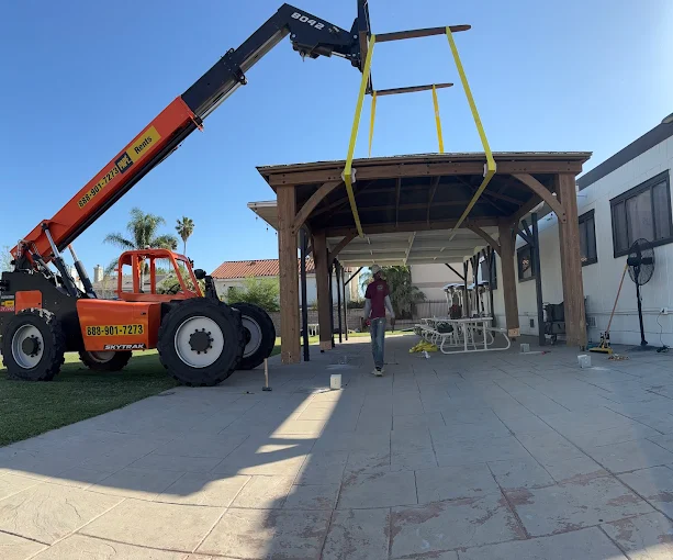 Outdoor structure installation and hardscape